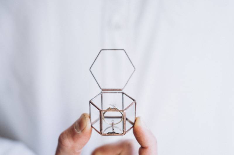 Angebot Mini Ring Box Valentinstag Geschenk-Box Für Die Verlobung Verlobungsring Leosklo Kupfer Ringbox Silber Vorschlag von Leosklo