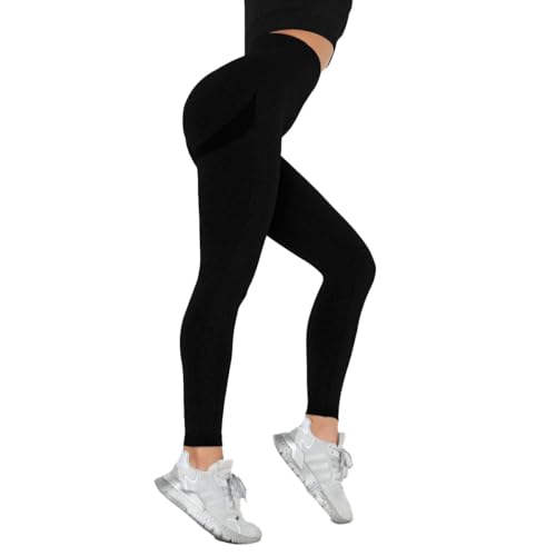 Leoyee Damen Sports Leggings Yogahose Nahtlose High Waist Training Hip-up Fitnesshose Workout Laufhose von Leoyee