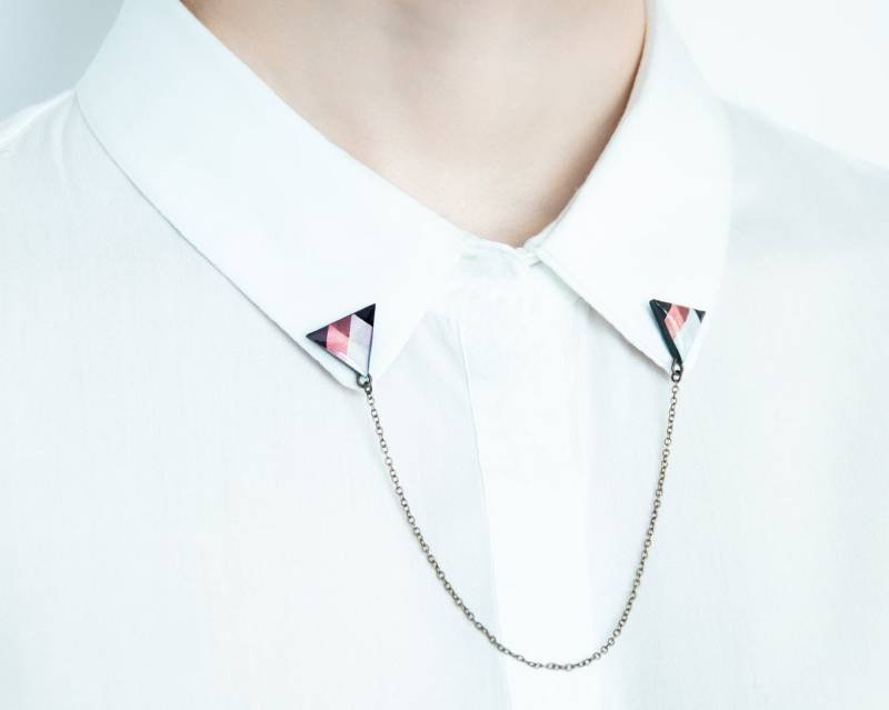 Dreieck Kragenpins, Einzigartiges Accessoire, Kragenkette, Hemdenbrosche Dreieck Kragenpins, Einzigartiges Accessoire, Kragenkette, Hemdenbrosche von Lepun