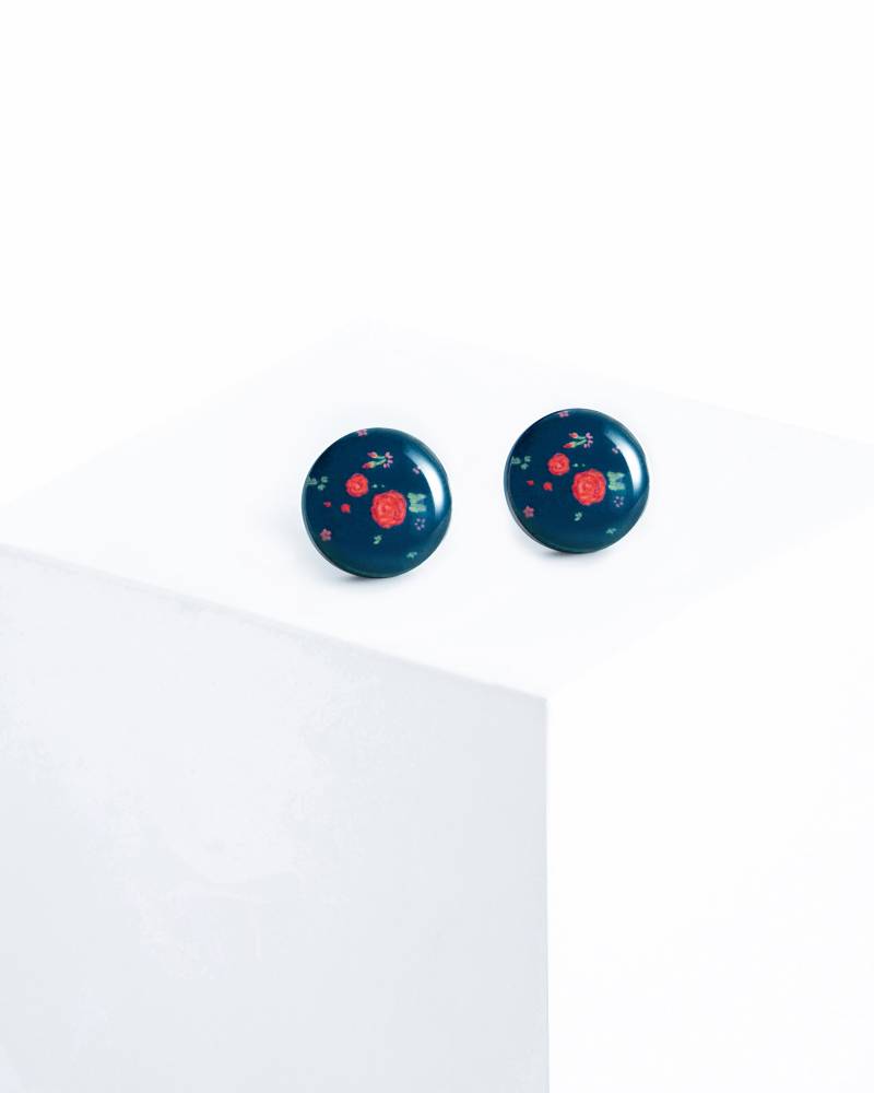 Floral Ohrstecker Dunkel Rote Rosen Blume Post Ohrringe Floral Ohrstecker Dunkel Rote Rosen Blume Post Ohrringe von Lepun