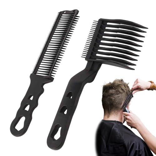 Haarschneidekamm Übergang, Haarschneidekamm Friseur, Haarschneide Hilfe, Fade Friseur Kamm, Haarschneide Schablone, Haare Selber Schneiden Barber Kamm, Haare Schneiden Hilfe für Herren Salon (2 Stk-A) von Lergas