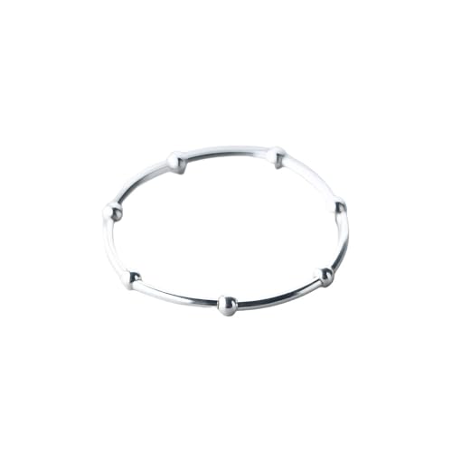 Armband Silber,Zierliche Damen-Silberarmbänder, S925-Silber, Runde Perlen, Kettenarmband, Armreif, Elastisches Silberarmband, Schmuckgeschenke für Frauen von LerijN