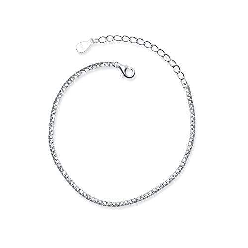 LerijN Armband Silber,Damen-Armbänder Aus Silber, S925-Silber, Glitzernde Diamant-Zirkonia-Tennisarmbänder, Verstellbares Gliederkettenarmband, Schmuck, Geschenke für Frauen von LerijN