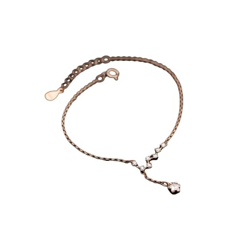 LerijN Silber Armband,Sterling Silber Armband für Damen S925 Silber Goldene O-Förmige Kettenarmbänder Verstellbare Zirkonia Big Dipper Charm-Armbänder Schmuck Geschenke für Frauen von LerijN