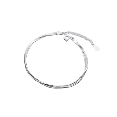 LerijN Silber Armband,Zierliche Damen-Silberarmbänder S925, Dreilagiges Schlangenknochen-Kettenarmband, Verstellbarer Armreif Aus Silber Mit Karabinerverschluss, Schmuckgeschenke für Frauen von LerijN