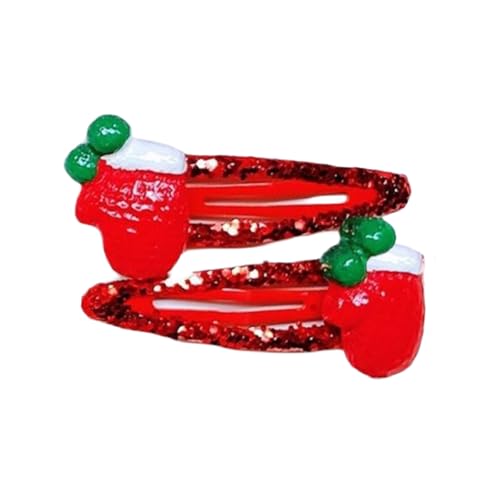 1 Paar schöne Weihnachts-Haarspangen für Damen und Mädchen, rutschfeste Designs, Haarspangen für Weihnachtsfeiern von Lerpwige