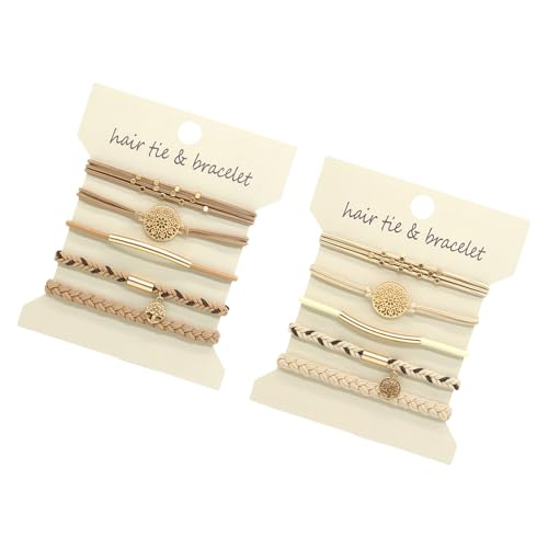 10 Stück elastische Haargummi-Armbänder für Frauen und Mädchen, Haarseil, Pferdeschwanzhalter für lockiges, schweres, langes Haar von Lerpwige
