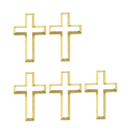 5pcs Elegant Gold Crucifix Brosche Handgefertigt Unisex Legierung Badge Corsage Pin Für Religiöse Ereignisse Und Modische Outfits Gold Tone Badge von Lerpwige