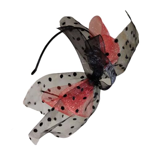 Ästhetisches Haarband mit großer Schleife, gepunktet, für Damen und Mädchen, französischer Haarreif, Fascinator für Abendkleider von Lerpwige