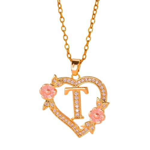 Anpassbares Hohles Herz Blumen Halskette Messing Schmuck Leicht Zierzweige Frauen Personalisierte Messingname Halskette von Lerpwige