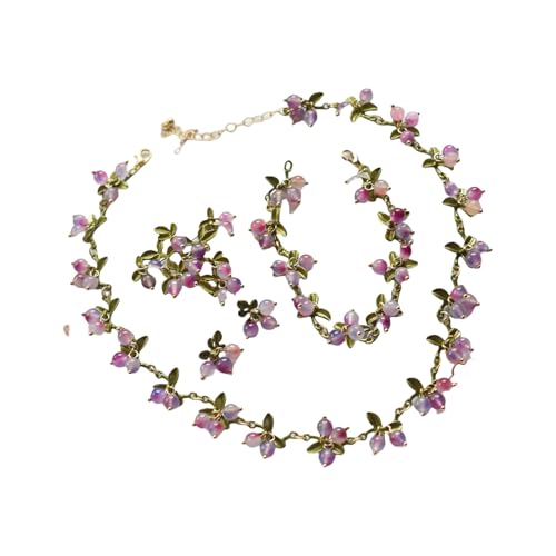Anspruchsvolles Perlenschmuck-Set, auffälliges Blatt-Perlen-Schmuck-Set, geeignet zur Verschönerung von Abend- oder Party-Outfits, Einheitsgröße, Wie beschrieben, Wie beschrieben von Lerpwige