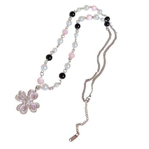 Artistics Four Leaf Clovers Halskette Perlen Und Perlendetail Modische Legierungsschmuck Für Lässige Oder Formelle Event Kreuzungen Und Perlenzubehör von Lerpwige