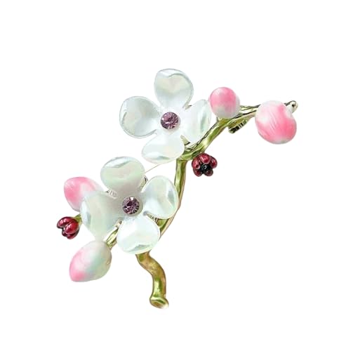 Brosche Mit Pflaumen Detailliert Strasssteine Floralförmige Stecknadel Für Jacken Kleider Dekoration Statement Schmuck Sprichwort Pin von Lerpwige