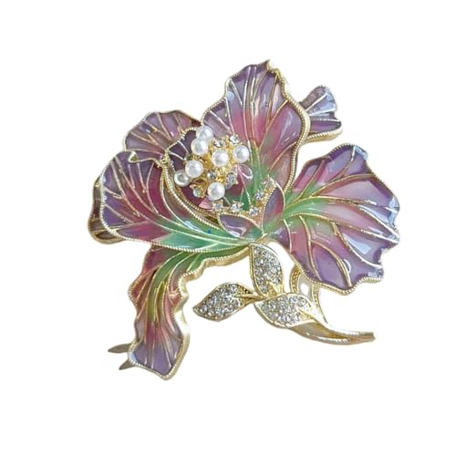 Brosche mit Blumenmotiv, multifunktional, mit Strasssteinen, akzentuierter Schmuck, um jedes Ensembles aufzuwerten, geeignet für verschiedene Anlässe, Legierung, Einheitsgröße, Wie beschrieben von Lerpwige