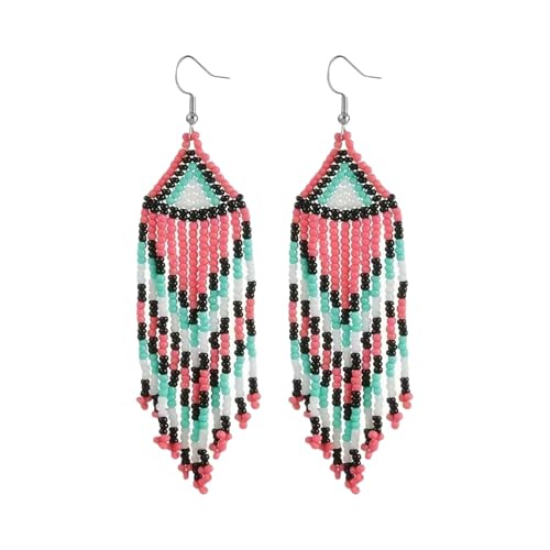 Bunte Perlenohrringe Styles Blumenquasten Ohrringe Leichtes Ohrzubehör Juweliergeschenk Für Ihre Handgefertigten Multistrand Perlenohrringe von Lerpwige
