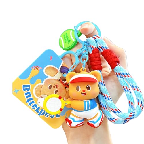 Butterbär Schlüsselbund Sporty Rucksack Charme Leichtes PVC Leichtmetallbeutel Anhänger Für Geschenke Erwachsene Miniaturbär Keychin Für Geldbörsen von Lerpwige
