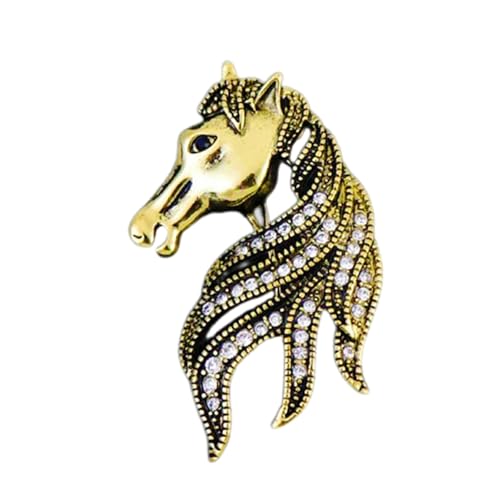 Detaillierte Metal Pferdebrosche Anspruchsvoller Retro Charm Lapel Pin Perfekt Für Mäntel Und Täglicher Accessous Vintage Horse Head Brosche von Lerpwige