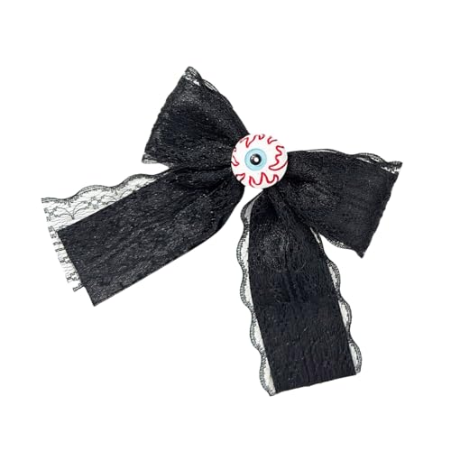 Dunkle Flache Clip Haarnadel Spitze Augapfel Balletcore Kopfbedeckung Bündel Clip Eleganter Bogenknoten Haare Clip Foto Requisiten von Lerpwige