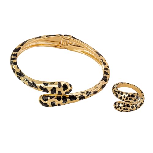 Elegantes Leopardenmuster und Ringe, übertriebenes Schmuckzubehör für Freizeit oder Party, Mode und von Lerpwige