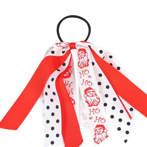 Festival Haargummis Weihnachten Thema Seide Haarschmuck Weihnachten Haarschmuck für Mädchen Pferdeschwanzhalter von Lerpwige
