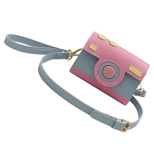 Frauen Kamera Form Messengerbeutel PU Handtasche Geldbörse Fashion Crossbody Body Kontraste Farben Schulter Telefon Frauen PU Leder Schulter Kamera Form Crossbody Trend Messenger von Lerpwige
