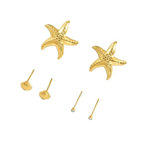 Glitzernde Muschelstarfische Leichtmetallohrringe Für Elegante Outfitzubehör Hypoallergenen Legierungsparty Juwel von Lerpwige