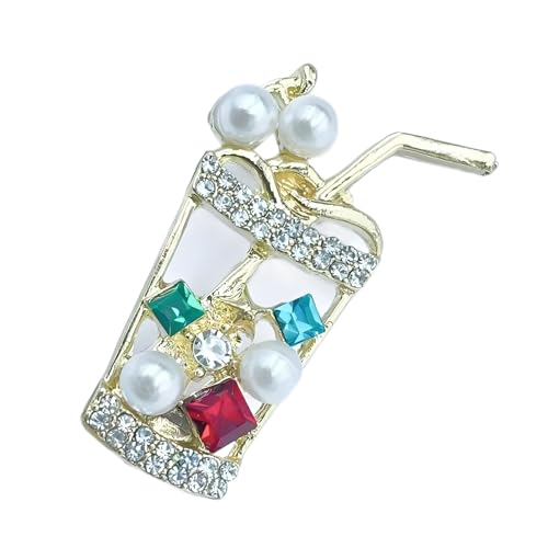 Goldlegierung Blasen Teas Pin Mit Zirkon Strasssteinen Getränke Cup Brosche Dekorative Abzeichen Schmuck Stylish Geschenk Für Ihre Trendige Neuheit Brosche Für Outfits von Lerpwige