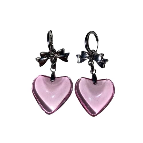 Gothic Inspirierte Herz Und Bowknot Ohrringe Legierung Schmuck Elegante Designzubehör Für Partys Datteln Täglich Verwenden Rot Gotische Herzohrringe von Lerpwige