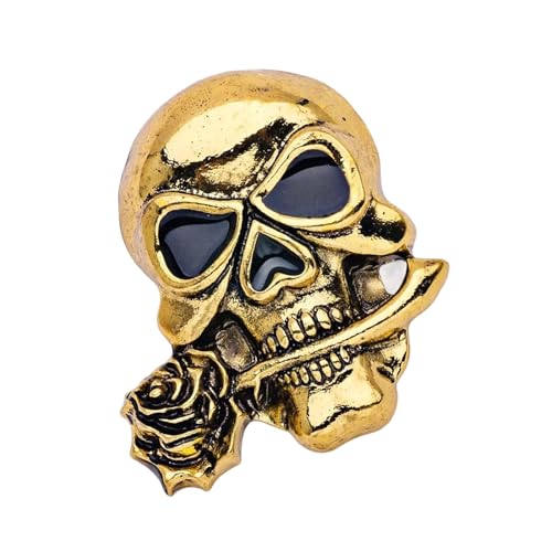 Gotische Schädelbrosche Für Männer Fashion Metal Schmuck Verstärkt Die Formelle Und Lässige Kleidung Mühelos Gothic Skull Pin Legierung von Lerpwige