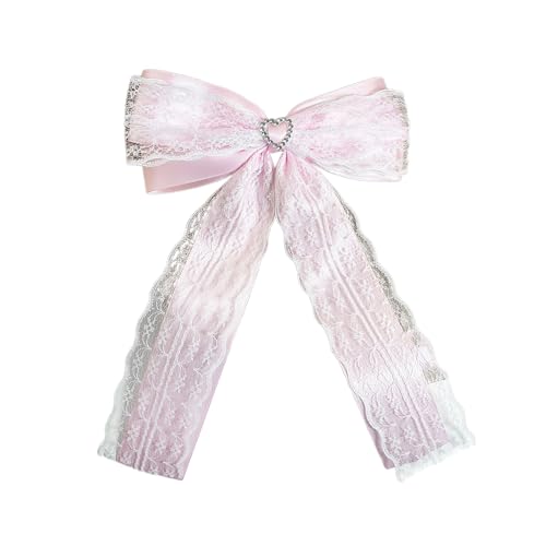 Haarclip Bow Spitzenstil Balletcore Large Bow Flat Clip Balletcore Haarnadel Bogen Elegante Haarclip Für Bündel von Lerpwige