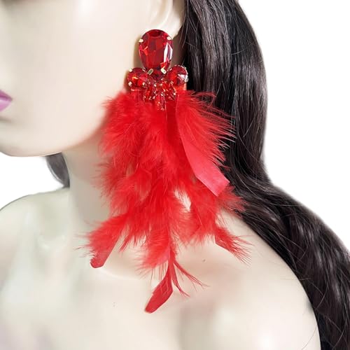 Handgefertigte Kristallgefressene Ohrringe Mit Poliertem Finish Leichte Hangle Ohr Accessoires Für Alltägliche Eleganzen Elegante Federohrringe von Lerpwige