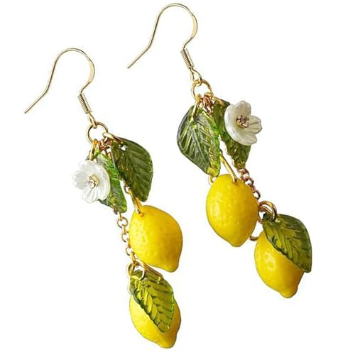 Handwerk Zitronendesigns Dangle Ohrringe Tragbare Harz Berufungs Schmuck Geschenke Dekoration Für Frauen Freizeitkleidung Handfahrzitronenohrringe von Lerpwige