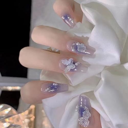 Künstliche Fingernägel, Sarg-Nägel, zum Aufkleben, für Damen und Mädchen, Geschenk, Acrylkleber, Nagel für Frauen, transparent von Lerpwige