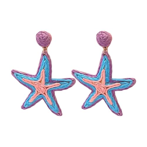 Large Seestarfishes Hoop Ohrring Statement Spikes Ohrring Geometrische Celestials Designs Für Mode Enthusiasten Casual Wear HandMated Raffia Ohrringe von Lerpwige