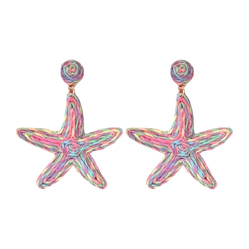 Large Seestarfishes Hoop Ohrring Statement Spikes Ohrring Geometrische Celestials Designs Für Mode Enthusiasten Casual Wear HandMated Raffia Ohrringe von Lerpwige