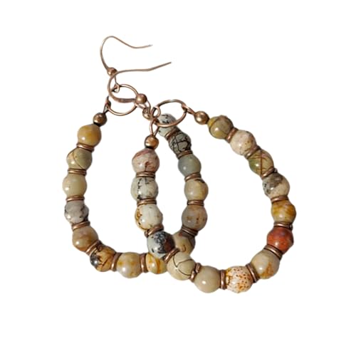 Leichte Und Farbenfrohe Natursteinohrringe Elegant Perlen Ohrhänger Accessoire Ideal Für Partys Und Musikveranstaltungsfestival Statement Ohrringe von Lerpwige