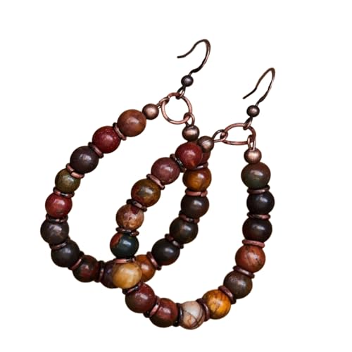 Leichte Und Farbenfrohe Natursteinohrringe Elegant Perlen Ohrhänger Accessoire Ideal Für Partys Und Musikveranstaltungsfestival Statement Ohrringe von Lerpwige