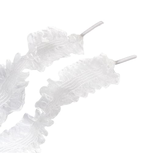 Lerpwige 1 Paar Elegante Gekräuselte Spitzen Schnürsenkel Für Frauen Mädchen Lässige Schuhe Sneaker Wide Elastic Schnürsenkel Schuhzeiten Ersatz von Lerpwige