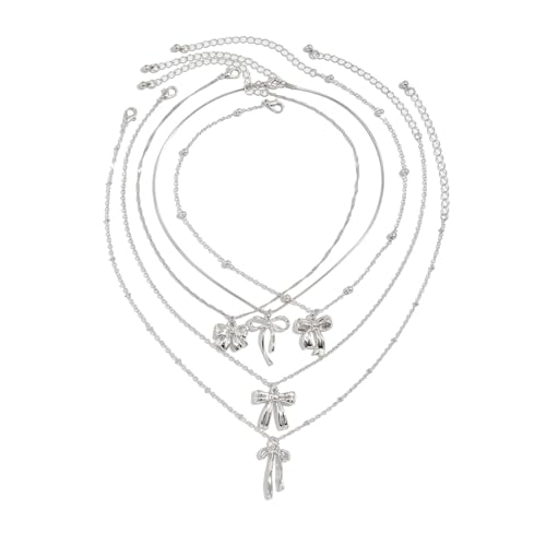 Lerpwige 1 Set Anhänger Halskette Set Kette Bowknot Charm Multifirtional Neckschmuck Geeignet Für Die Tägliche Party Daily Wear Halskette von Lerpwige