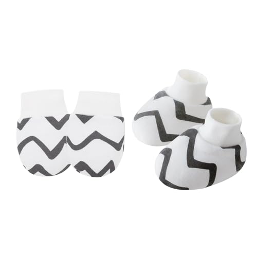Lerpwige 1 Set Weiche Und Komfortable Baumwollbaby Fäustlinge Mit Socken Für Neugeborene Atmungsaktive Kratzerhandschuhe 0-6 Monate Geschlechtsneutrales Baby Set von Lerpwige