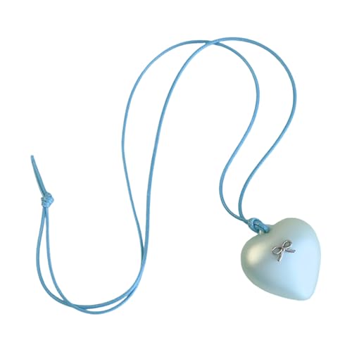 Lerpwige Acrylherz Anhänger Halskette Mit Bowknot Modische Neckpartei Schmuck Für Frauen Date Nacht Accessoires Mode Halsketten Für Mädchen von Lerpwige