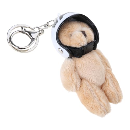 Lerpwige Bärenschlüsselhalter Mit Helmen Plüschhelmhelmstieranhänger Keychain Mode Rucksack Hängender Orament Für Frauen von Lerpwige