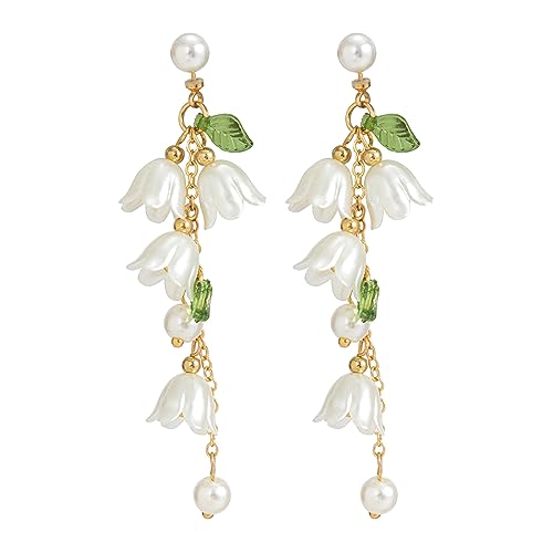 Lerpwige Bohemiean Orchideen Ohrring Halskette Preal Blumenblatt Dangle Ohrring Für Frauen Mädchen Teen Holiday Strand Frauen Blumenfressen Halskette Charmant von Lerpwige