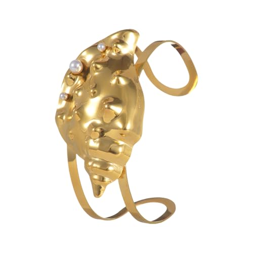 Lerpwige Coastals Charm, Edelstahl, Muschel, Seesterne, verstellbare Handkette, stilvoller Handgelenkschmuck für lässige Outfits, rostfrei, marininspiriertes Armband, Einheitsgröße, Wie beschrieben von Lerpwige