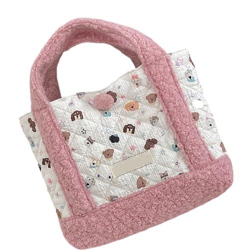 Lerpwige Damen große Kapazität tägliche Tasche Cartoon Bär Mumie Tasche Mode Handtaschen All-Matching Shopping Cartoon Top Griff Frauen Bär Handtasche passend für den täglichen Modeeinkauf, Star Dog von Lerpwige