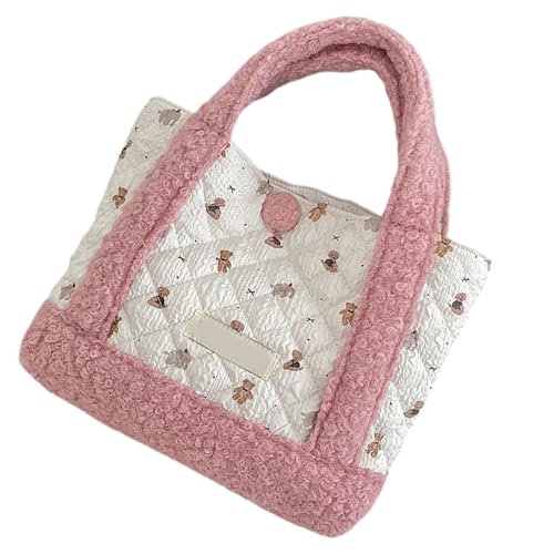 Lerpwige Damen große Kapazität tägliche Tasche Cartoon Bär Mumie Tasche Mode Handtaschen All-Matching Shopping Cartoon Top Griff Frauen Bär Handtasche passend für den täglichen Modeeinkauf, Little von Lerpwige