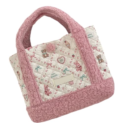 Lerpwige Damen große Kapazität tägliche Tasche Cartoon Bär Mumie Tasche Mode Handtaschen All-Matching Shopping Cartoon Top Griff Frauen Bär Handtasche passend für den täglichen Modeeinkauf von Lerpwige