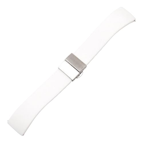 Lerpwige Durability Silicones Colorful Replacement Wristband Soft Sport Band for Gym and Office Use Modern Silicone Replacement Band, weiß von Lerpwige