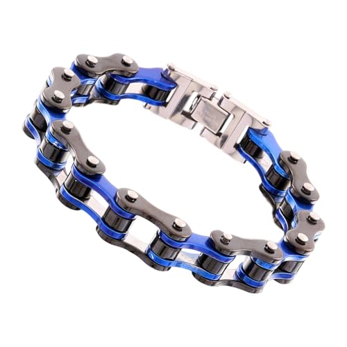 Lerpwige Edgy Motorcycle Kette Inspiriertes Armband Bangle Edelstahl Armband Verstellbares Verschluss Design Für Aktive Männer ENTSCHALTE PUNKELSTELLUNGE Band von Lerpwige