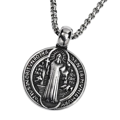 Lerpwige Elegante Herren-Halskette mit aufwendigem Exorzismus-Anhänger, religiöse Schlüsselbeinkette, stilvolles Accessoire für Partys, einzigartige Männer, Einheitsgröße, Wie beschrieben, Wie von Lerpwige